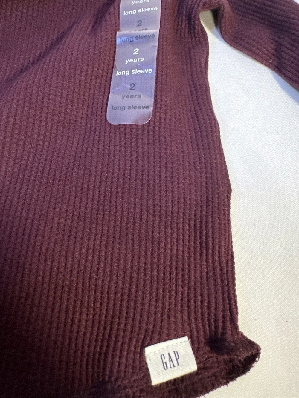 GAP Long Sleeve Hooded Waffle Knit Top - Mauve